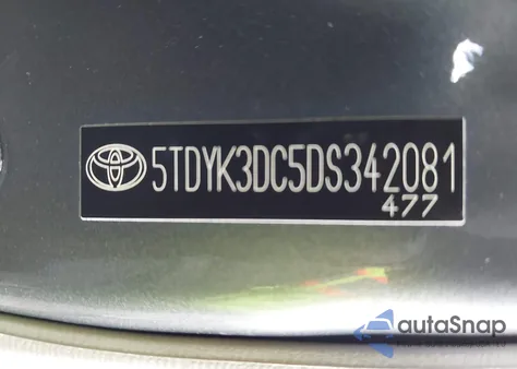 2013 Toyota Sienna Xle V6 8 Passenger из США, поврежденный, VIN 5TDYK3DC5DS342081